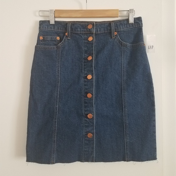 GAP Dresses & Skirts - Gap High Waist Button-Front Denim Skirt Size 26